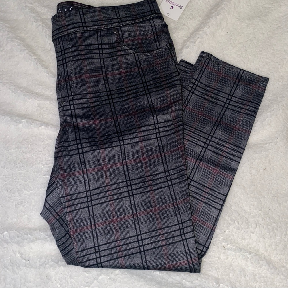 Plaid Slim Ponte pants